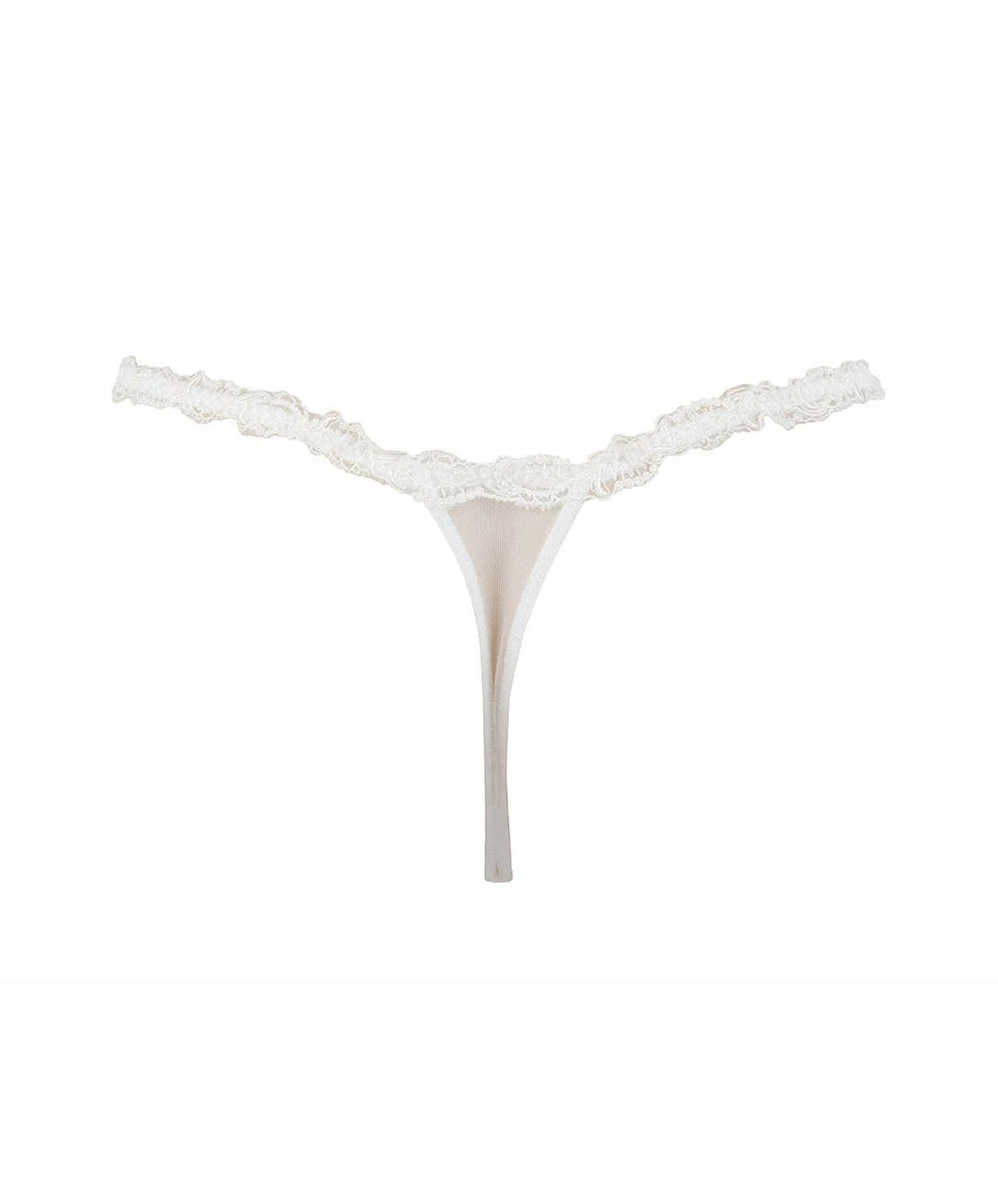 String Sexy En Soie Lise Charmel Collection Splendeur Soie Coloris écru Nacre (=ivoire). 4 String Sexy En Soie Lise Charmel Collection Splendeur Soie Coloris écru Nacre (=ivoire). – Image 2