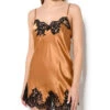 Nuisette Babydoll Sexy Lise Charmel Collection Splendeur Soie, Coloris Ambre (=caramel). -Sous Vêtement Soldes Magasin Babydoll nuisette Lise Charmel Splendeur soie ambre caramel ALC1780 SB