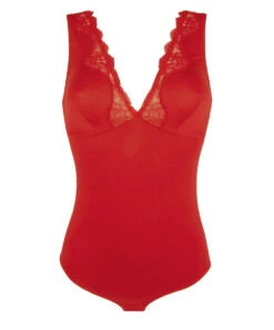 Body Décolleté En Dentelle Collection Homewear Simply Perfect En Coloris Ocre Rouge De Chez Antigel Par Lise Charmel.