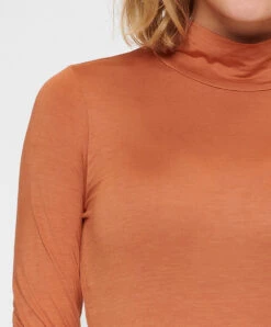 Body Manches Longues Caramel Col Haut Collection Nightwear De Chez Lingadore. -Sous Vêtement Soldes Magasin Body manches longues caramel Lingadore Lingadore nightwear cuir marron 1400BD 4 287 BRWN