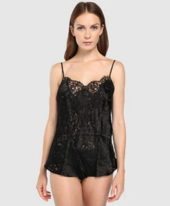 Caraco En Soie Et Viscose Collection De Lingerie Permanente Dressing Floral De Chez Lise Charmel, Coloris Noir. 8 Caraco En Soie Et Viscose Collection De Lingerie Permanente Dressing Floral De Chez Lise Charmel, Coloris Noir. -Sous Vêtement Soldes Magasin Caraco Lise Charmel Dressing Floral noir ALC4288 NO 503