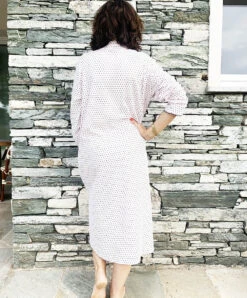 Chemise De Nuit Canat Modèle LENNY 06 BIS. -Sous Vêtement Soldes Magasin Chemise de nuit Canat lenny06bis rose poudre 2