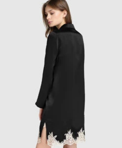 Chemise En Soie Lise Charmel Collection Splendeur Soie. -Sous Vêtement Soldes Magasin Chemise en soie Lise Charmel Splendeur Soie noir ALC2180 SN 502