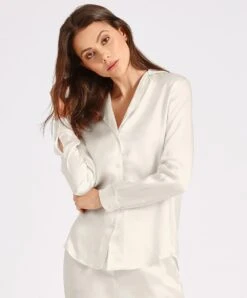 Chemisier En Soie Aubade Collection Toi Mon Amour Coloris Nacre.