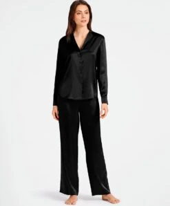Pantalon En Soie Aubade Collection Toi Mon Amour Coloris Noir. -Sous Vêtement Soldes Magasin Chemisier en soie Toi Mon Amour Soie d Amour Aubade noir QS44 NOIR 15 1