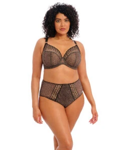 Culotte Haute Grande Taille De La Collection Matilda Par Elomi, Coloris Leopard. -Sous Vêtement Soldes Magasin Culotte haute grande taille Elomi Matilda leopard panthere EL8906 LED 2