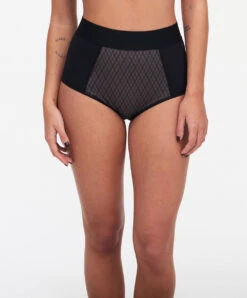 Culotte Sculptante Invisible Taille Haute Collection Smooth Lines De La Marque De Lingerie Chantelle, Coloris Noir Et Beige. -Sous Vêtement Soldes Magasin Culotte haute invisible sculptante Chantelle Smooth Lines noir beige C11N30 0DS 6