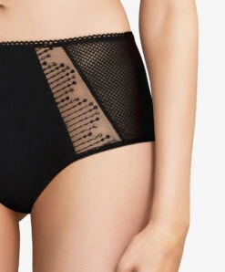 Culotte Maintien Taille Haute Chantelle De La Collection Luminesce En Coloris Noir/or. -Sous Vêtement Soldes Magasin Culotte maintien Chantelle Luminesce noir or C19K80 0A1 3