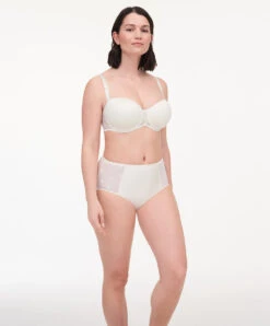 Culotte Maintien Taille Haute Chantelle De La Collection Quotidienne Bold Curve, Coloris Ivoire Multicolore.  -Sous Vêtement Soldes Magasin Culotte maintien taille haute Chantelle Bold Curve ivoire multicolore nacre C13M80 0EN 5