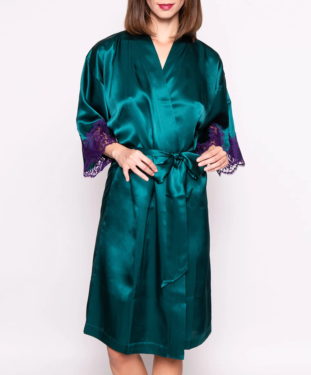 Déshabillé En Soie Collection Splendeur Soie Coloris Splendeur Turquoise. 5 Déshabillé En Soie Collection Splendeur Soie Coloris Splendeur Turquoise. – Image 3