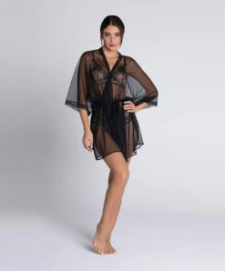 Déshabillé Sexy Transparent Lise Charmel De La Collection Lingerie De Charme Follement Sexy En Coloris Nude Sexy. -Sous Vêtement Soldes Magasin Deshabille sexy Lise Charmel Follement sexy nude sexy ALH2045 NS 1