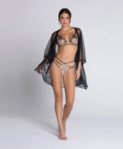 Déshabillé Sexy Transparent Lise Charmel De La Collection Lingerie De Charme Follement Sexy En Coloris Nude Sexy. -Sous Vêtement Soldes Magasin Deshabille sexy Lise Charmel Follement sexy nude sexy ALH2045 NS 4