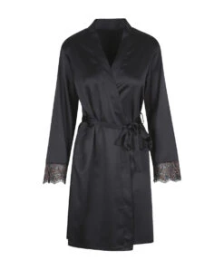 Kimono Sexy Satiné Collection Nightwear De Chez Lingadore. -Sous Vêtement Soldes Magasin Kimono noir satin Lingadore Lingadore nightwear noir 6620KM 02 NOIR 10