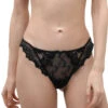 Mini-string Collection De Lingerie Permanente Dressing Floral De Chez Lise Charmel, Coloris Noir. 