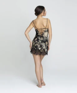 Nuisette Babydoll Sexy De La Collection Lingerie De Luxe Déesse En Glam Par Lise Charmel.  -Sous Vêtement Soldes Magasin Nuisette babydoll Lise Charmel Deesse en glam noir or ALH1715 OG 5