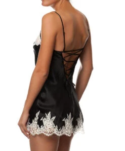 Sous Vêtement Soldes Magasin -Sous Vêtement Soldes Magasin Nuisette babydoll soie Lise Charmel Splendeur Soie noir ALC1780 SN dos