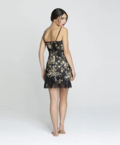 Nuisette Charme De La Collection Lingerie De Luxe Déesse En Glam Par Lise Charmel.  -Sous Vêtement Soldes Magasin Nuisette charme Lise Charmel Deesse en glam noir or ALH1015 OG 5