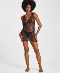 Nuisette Aubade De La Collection Histoire D'un Soir. 9 Nuisette Aubade De La Collection Histoire D'un Soir. -Sous Vêtement Soldes Magasin Nuisette histoire d un soir Aubade noir RZ40 NOIR 3