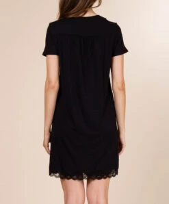 Nuisette Manches Courtes Collection Homewear Simply Perfect En Coloris Noir De Chez Antigel Par Lise Charmel. -Sous Vêtement Soldes Magasin Nuisette manches courtes Antigel de Lise Charmel Simply perfect noir FNA1006 NO dos