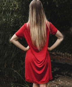 Nuisette Manches Courtes Collection Homewear Simply Perfect En Coloris Rouge Capucine De Chez Antigel Par Lise Charmel. -Sous Vêtement Soldes Magasin Nuisette manches courtes Antigel de Lise Charmel Simply perfect rouge capucine rouge FNA1006 RC 502