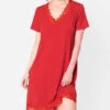Nuisette Manches Courtes Collection Homewear Simply Perfect En Coloris Rouge Capucine De Chez Antigel Par Lise Charmel. -Sous Vêtement Soldes Magasin Nuisette manches courtes Antigel de Lise Charmel Simply perfect rouge capucine rouge FNA1006 RC 503