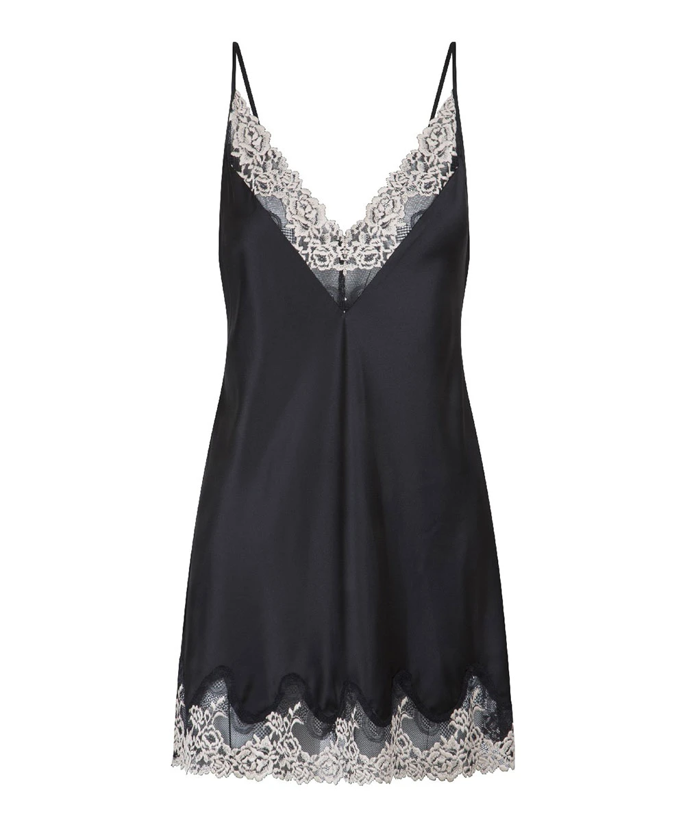 Nuisette Satinée Sexy "black/sand" Collection Nightwear De Chez Lingadore. 7 Nuisette Satinée Sexy "black/sand" Collection Nightwear De Chez Lingadore. – Image 5