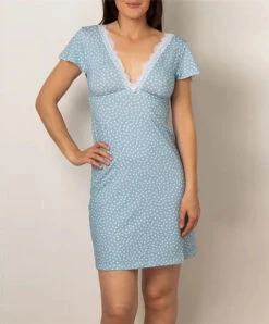 Nuisette Sexy Collection Pois Sixties De Chez Antigel Par Lise Charmel, Coloris Bleu Sterling.