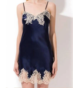 Nuisette En Soie Lise Charmel De La Collection Splendeur Soie. -Sous Vêtement Soldes Magasin Nuisette soie charme Lise Charmel Splendeur Soie Bleu marine ALC1080 SM face 2