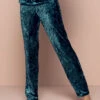 Pantalon En Velours Collection Homewear Velours En Fête Par Antigel De Lise Charmel.  -Sous Vêtement Soldes Magasin Pantalon en velours Antigel de Lise Charmel velours en fete bleu canard ELH0036 BC fashion 1