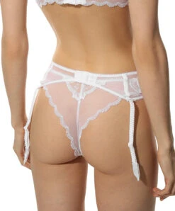 Porte-jarretelles Sexy De La Collection De Lingerie Blanche Crystal Poésie Par Lise Charmel. -Sous Vêtement Soldes Magasin Porte jarretelles Lise Charmel crystal poesie blanc ACH4734 BL 2