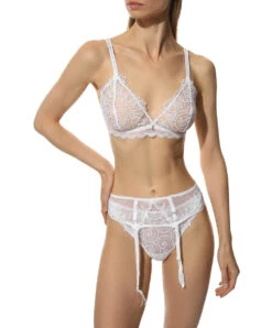 Porte-jarretelles Sexy De La Collection De Lingerie Blanche Crystal Poésie Par Lise Charmel. -Sous Vêtement Soldes Magasin Porte jarretelles Lise Charmel crystal poesie blanc ACH4734 BL 3