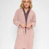 Robe De Chambre Polaire "Fleece" Coloris Rose Poudré De La Collection Lingadore Lounge.  -Sous Vêtement Soldes Magasin Robe de chambre polaire fleece Lingadore loungewear rose poudre 6719 298 ROSE 1