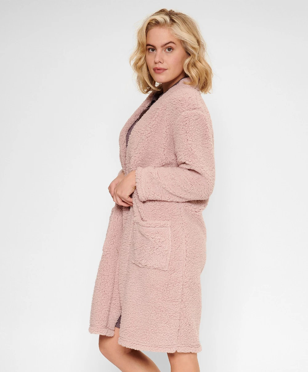 Robe De Chambre Polaire "Fleece" Coloris Rose Poudré De La Collection Lingadore Lounge. 5 Robe De Chambre Polaire "Fleece" Coloris Rose Poudré De La Collection Lingadore Lounge. – Image 3