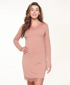 Robe De Nuit "Caffe Latte" Collection Nightwear De Chez Lingadore.