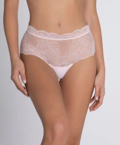 Shorty Ligne Sublime En Dentelle De La Marque De Lingerie Française Lise Charmel, Coloris Rose Sublime. -Sous Vêtement Soldes Magasin Shorty Lise Charmel Sublime en dentelle rose poudre rose sublime ACH0413 OS 1