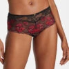 Shorty Sexy Collection Mélodie D'Été De Chez Aubade, Coloris Black Cherry. -Sous Vêtement Soldes Magasin Shorty Melodie d ete black cherry Aubade rouge et noir IC70 BCHE 1