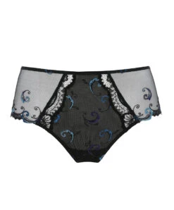 Shorty Grande Taille Distinction Nuit De Chez Éprise Par Lise Charmel. -Sous Vêtement Soldes Magasin Shorty distinction nuit noir et bleu Eprise de Lise Charmel nuit saphir BCG0408 NS packshot face