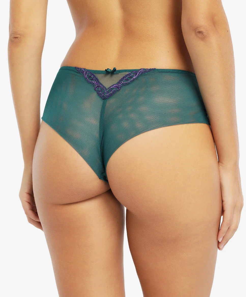 Shorty En Soie Lise Charmel Collection Splendeur Soie Coloris Splendeur Turquoise. 4 Shorty En Soie Lise Charmel Collection Splendeur Soie Coloris Splendeur Turquoise. – Image 2