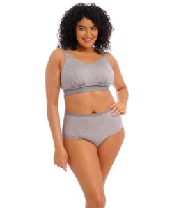 Ce Soutien-gorge Elomi Possède Un Système De Taille Un Peu Particulier Puisque Ses Déclinaisons Présentent Des Tailles De Bonnets Groupés G/H, I/J, K/L Ou M/N. -Sous Vêtement Soldes Magasin Shorty grande taille Elomi Downtime grey marl gris EL301480 GYL 503