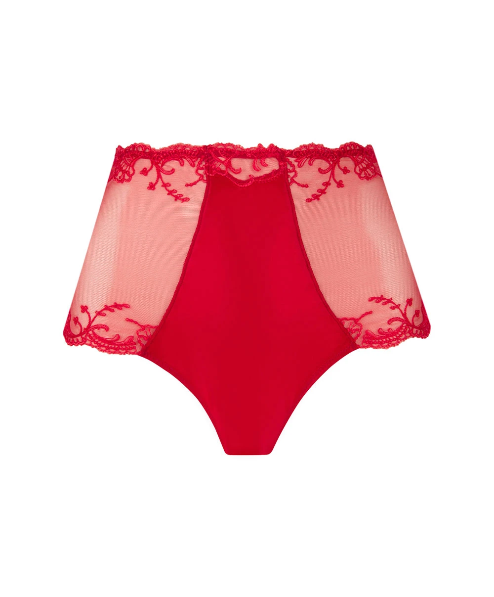 Shorty Taille Haute Sexy En Soie Nude Collection Splendeur Soie, Coloris Rouge. 11 Shorty Taille Haute Sexy En Soie Nude Collection Splendeur Soie, Coloris Rouge. – Image 9