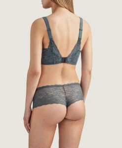 Shorty Taille Basse "St-"Tropez De La Collection Lingerie Gris Ardoise Rosessence Par Aubade Paris. -Sous Vêtement Soldes Magasin Shorty st tropez Rosessence ardoise Aubade gris HK70 6 ARDO 4