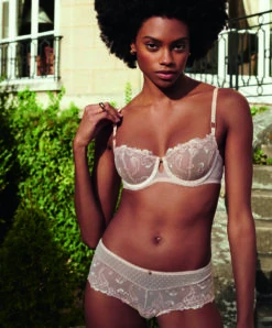 Shorty Aubade De La Collection Velvet Memories. -Sous Vêtement Soldes Magasin Shorty velvet memories Aubade champagne rose RB70 DAWN 6