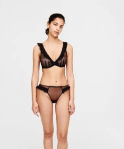 Slip Chantal Thomass De La Collection Lingerie Sexy Abysse, Coloris Noir. -Sous Vêtement Soldes Magasin Slip Chantal Thomass Abysse noir T08E60 011 3