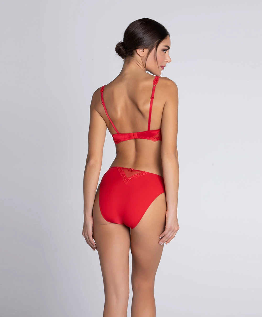 Slip "fantaisie" à Dos Opaque En Soie Lise Charmel Collection Splendeur Soie, Coloris Rouge. 7 Slip "fantaisie" à Dos Opaque En Soie Lise Charmel Collection Splendeur Soie, Coloris Rouge. – Image 5