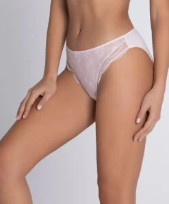 Slip Dos Opaque Ligne Sublime En Dentelle De La Marque De Lingerie Française Lise Charmel, Coloris Rose Sublime. -Sous Vêtement Soldes Magasin Slip fantaisie Lise Charmel Sublime en dentelle rose poudre rose sublime ACH0213 OS 3