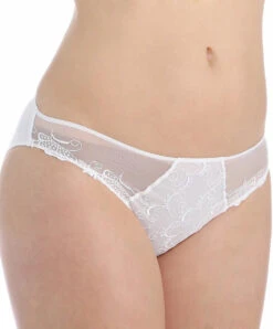 Slip Grande Taille "Fantaisie" Collection De Lingerie Permanente Dressing Floral De Chez Lise Charmel, Coloris Blanc.  -Sous Vêtement Soldes Magasin Slip grande taille Fantaisie Eprise de Lise Charmel Dressing Floral blanc blanc BCC0288 BL 501