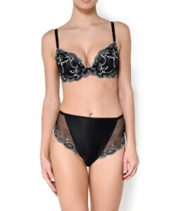 Slip Haut Lise Charmel Collection Splendeur Soie. -Sous Vêtement Soldes Magasin Slip haut Lise Charmel Splendeur Soie noir ACC0380 SN ensemble