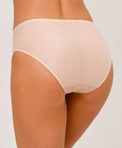 Slip Haut Ligne Sublime En Dentelle De La Marque De Lingerie Française Lise Charmel, Coloris Nude Sublime. -Sous Vêtement Soldes Magasin Slip haut Lise Charmel Sublime en dentelle nude sublime chair ACH0313 NS 502