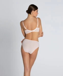 Slip Haut Ligne Sublime En Dentelle De La Marque De Lingerie Française Lise Charmel, Coloris Rose Sublime. -Sous Vêtement Soldes Magasin Slip haut Lise Charmel Sublime en dentelle rose poudre rose sublime ACH0313 OS 5