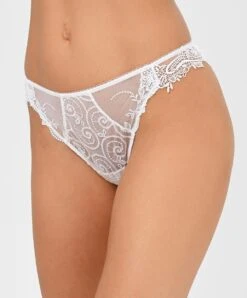 Slip Séduction De La Collection De Lingerie Blanche Crystal Poésie Par Lise Charmel. 14 Slip Séduction De La Collection De Lingerie Blanche Crystal Poésie Par Lise Charmel. -Sous Vêtement Soldes Magasin Slip seduction Lise Charmel crystal poesie blanc ACH0734 BL 1